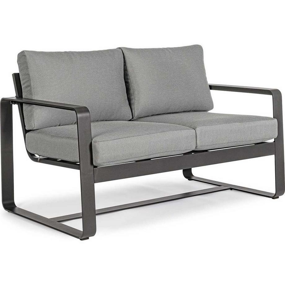 mutoni Jardin Canapé 2 places Merrigan avec coussins anthracite  