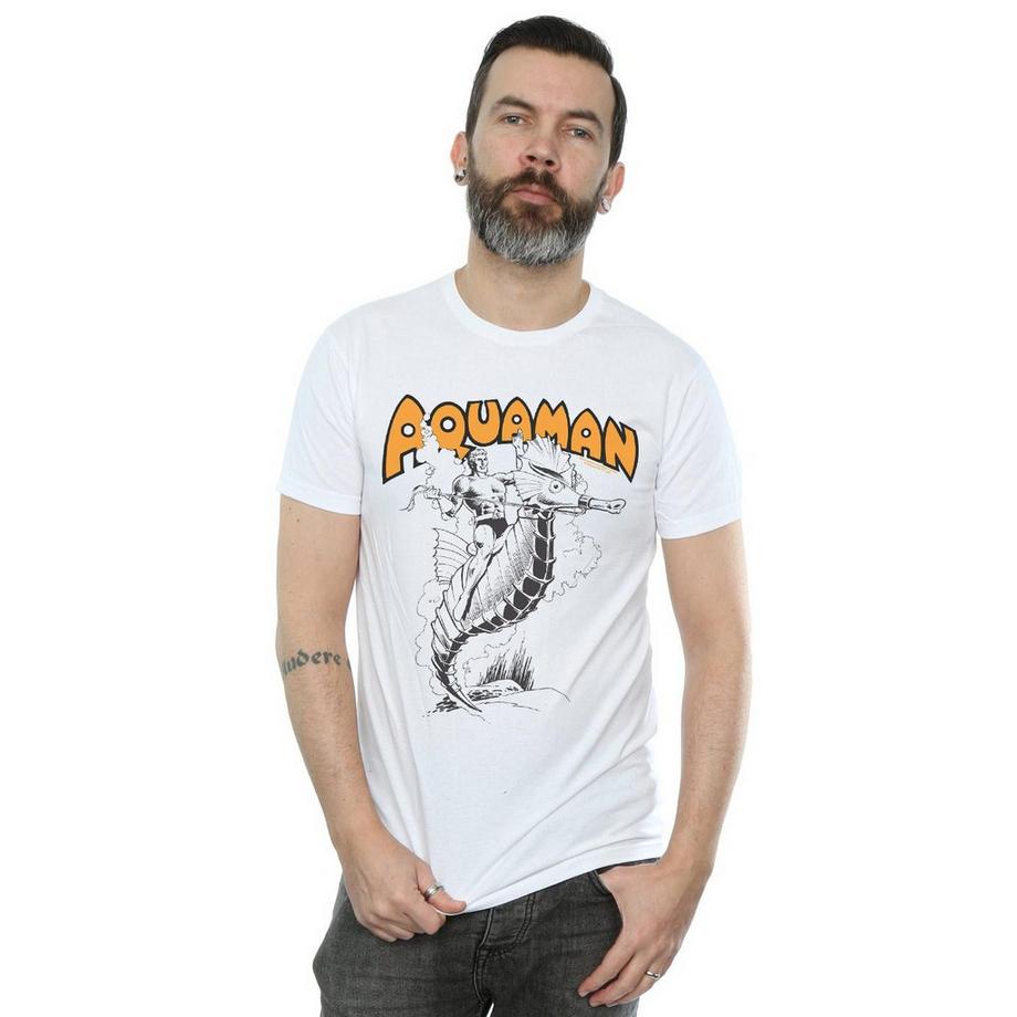 DC COMICS Aquaman Seepferdchen Bedrucktes T-Shirt  