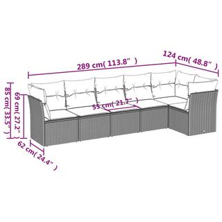 VidaXL Ensemble de canapés de jardin rotin synthétique  