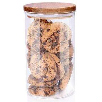Pot en verre avec couvercle en bois - 950 ml