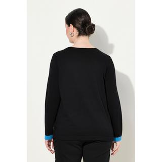 Ulla Popken  Pull à col rond et manches longues, esprit « colour block » 