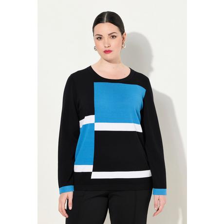 Ulla Popken  Pull à col rond et manches longues, esprit « colour block » 