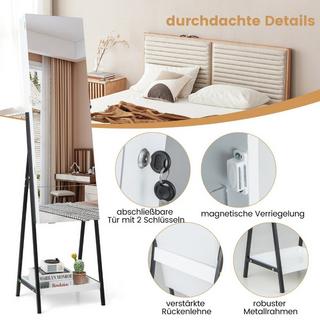 B2X Armadietto per gioielli con specchio Armadietto a specchio con serratura con 3 luci LED colorate  