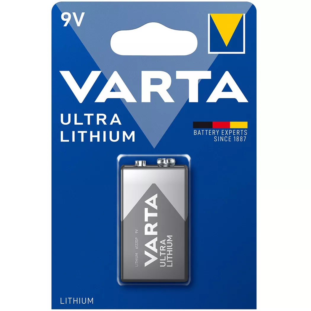 VARTA - Pile Ultra Lithium 9 V, paquet de 1, 9V(LR61)
