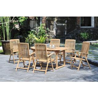 mutoni pleasure Garten Essgruppe Solo VI Teak natur (5-tlg)  