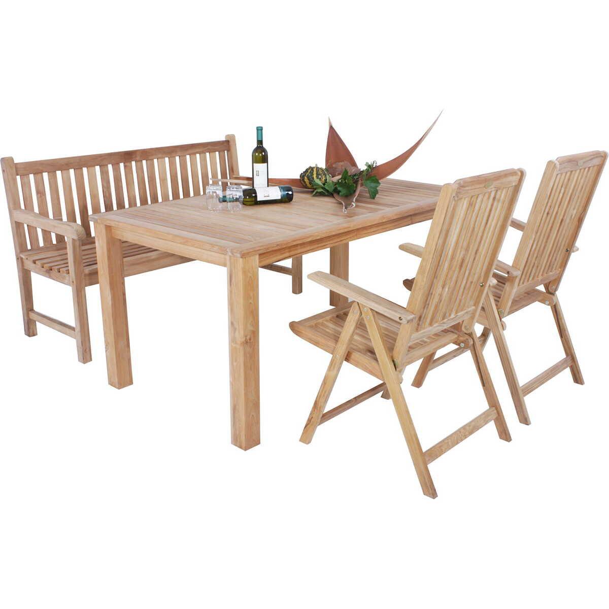 mutoni pleasure Garten Essgruppe Solo VI Teak natur (5-tlg)  