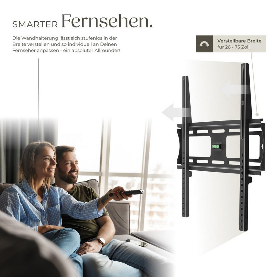 Tectake  Supporto TV da parete  Per TV da 26 a 75 pollici (66 - 191 cm) 