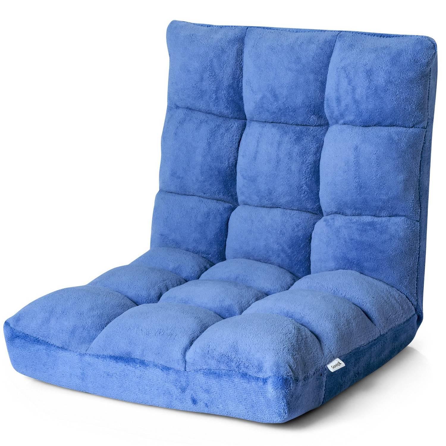 Northio Sedia da terra sedia da terra regolabile con schienale cuscino da pavimento 105 x 56 x 15 cm blu  