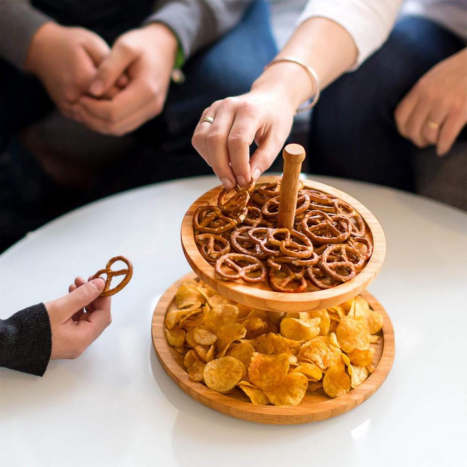 B2X  plateau en bambou à 2 niveaux 