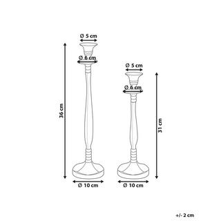 Beliani  Lot de 2 bougeoirs en Aluminium Glamour TIRAH 