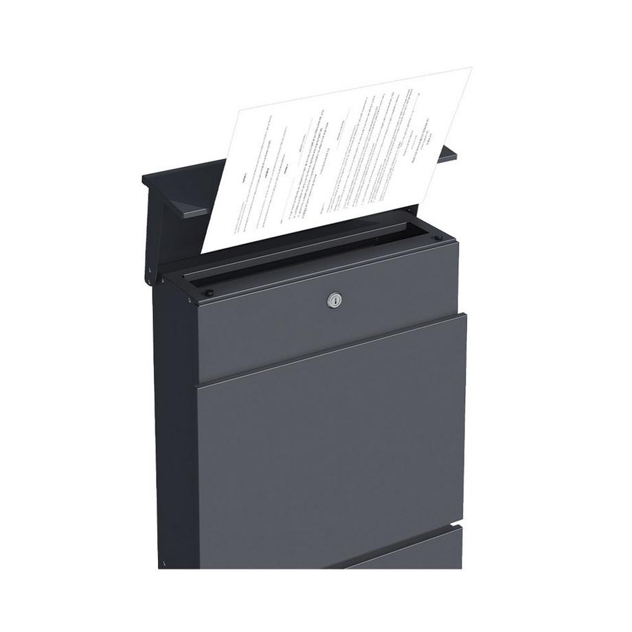 Holmberg  Paket-Briefkasten schmal 39.5x14.2x115cm anthrazit 