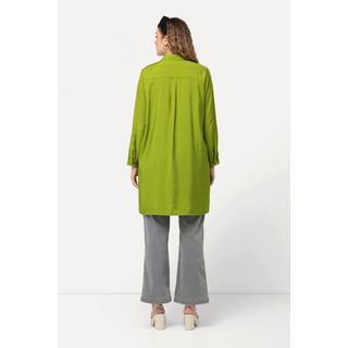 Ulla Popken  Blusa dal taglio lungo e svasato con colletto da camicia e maniche lunghe 