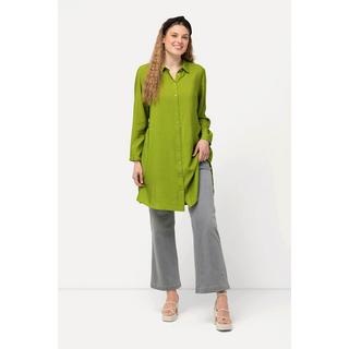 Ulla Popken  Blusa dal taglio lungo e svasato con colletto da camicia e maniche lunghe 