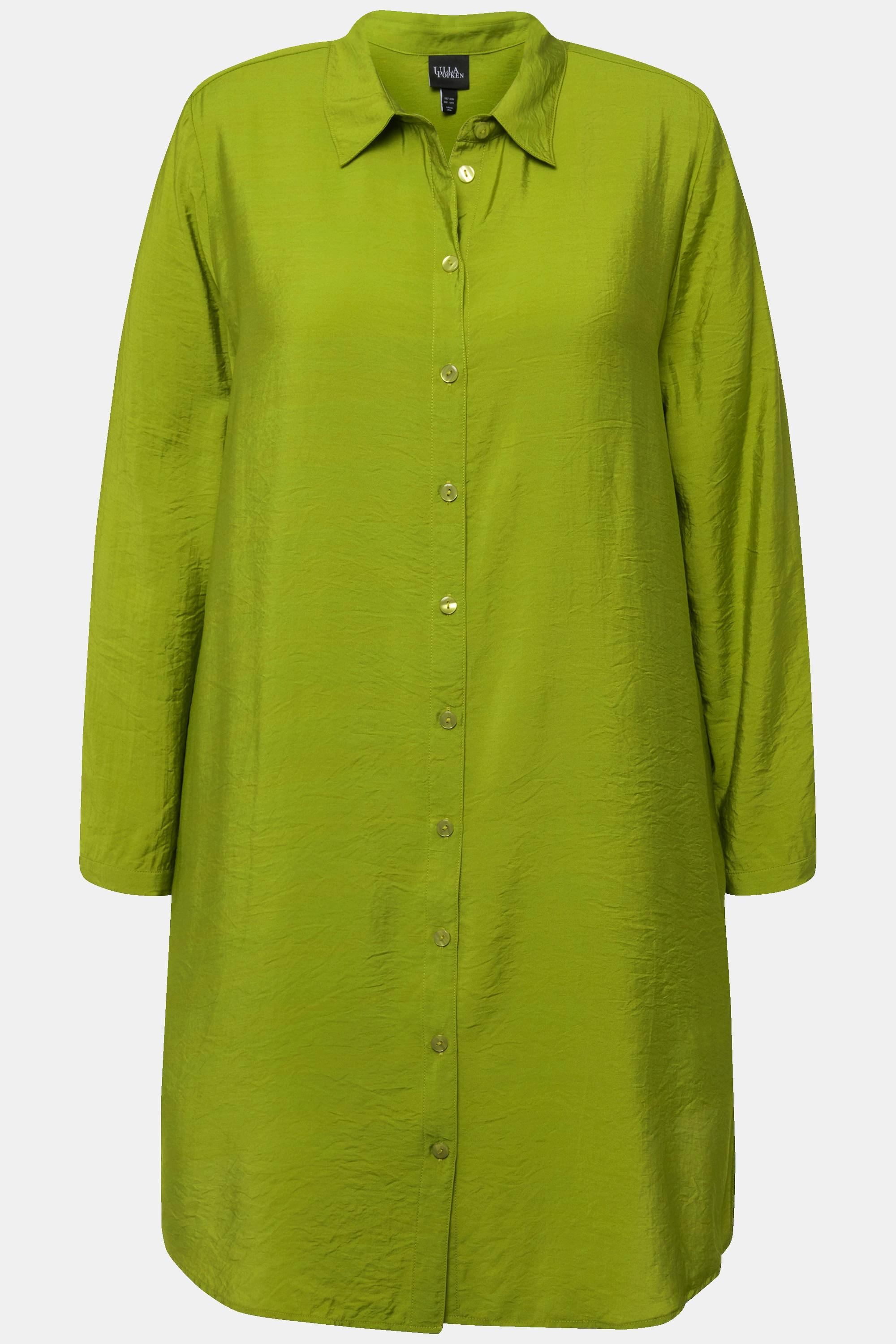 Ulla Popken  Blusa dal taglio lungo e svasato con colletto da camicia e maniche lunghe 