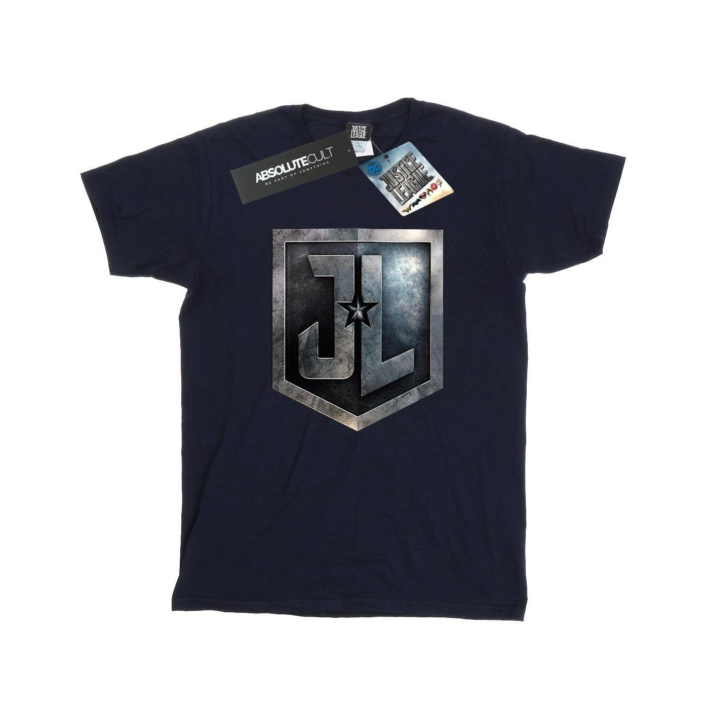 Image of Justice League Movie Shield Tshirt Damen Marine XL