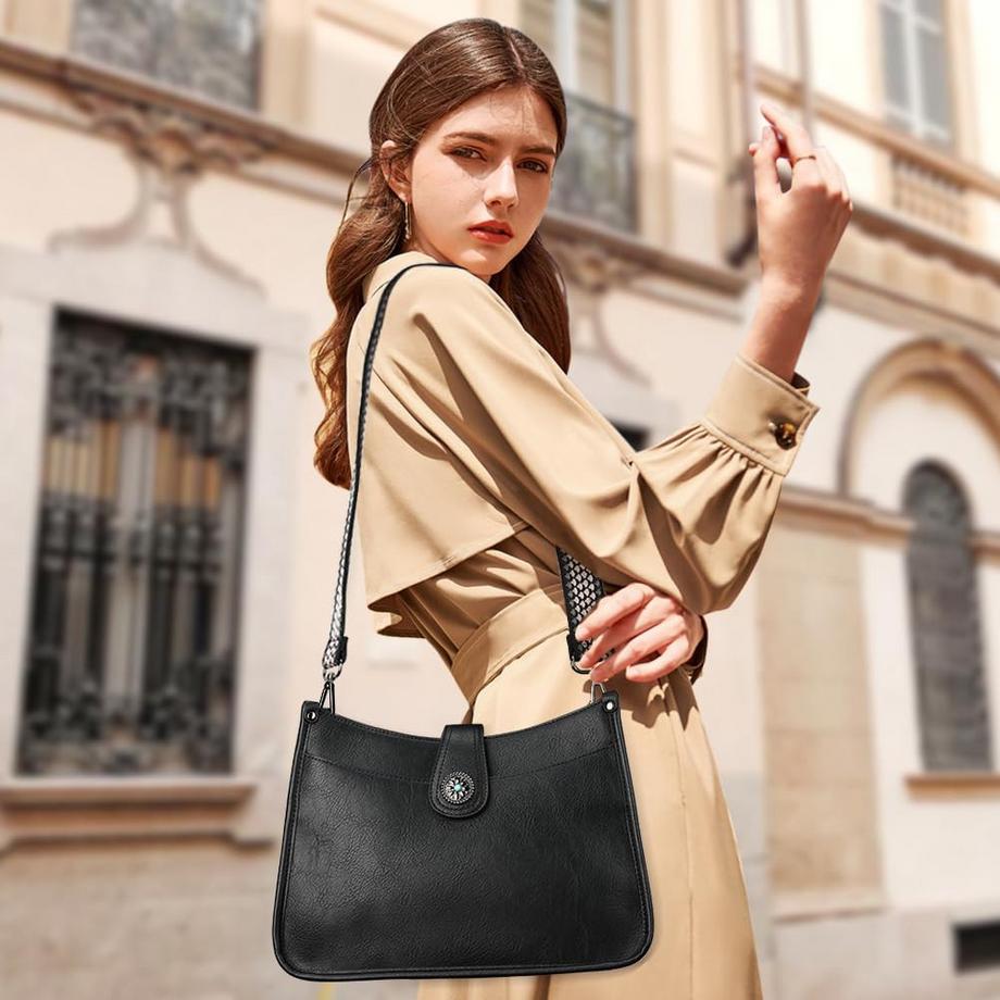 Only-bags.store Sac Hobo Moyen avec Large Bandoulière  
