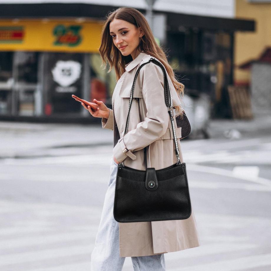 Only-bags.store Sac Hobo Moyen avec Large Bandoulière  