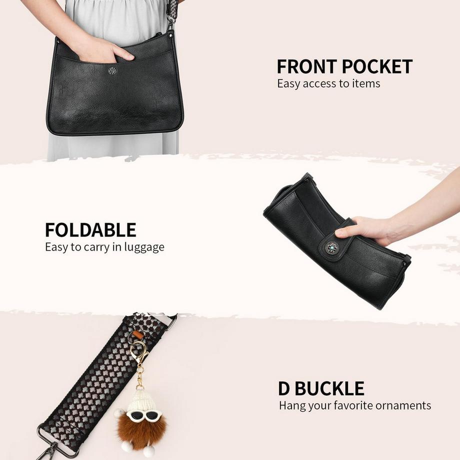 Only-bags.store Sac Hobo Moyen avec Large Bandoulière  