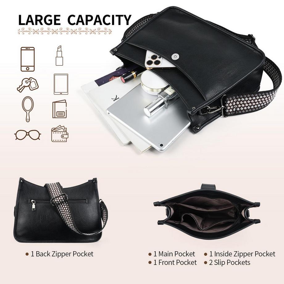 Only-bags.store Sac Hobo Moyen avec Large Bandoulière  