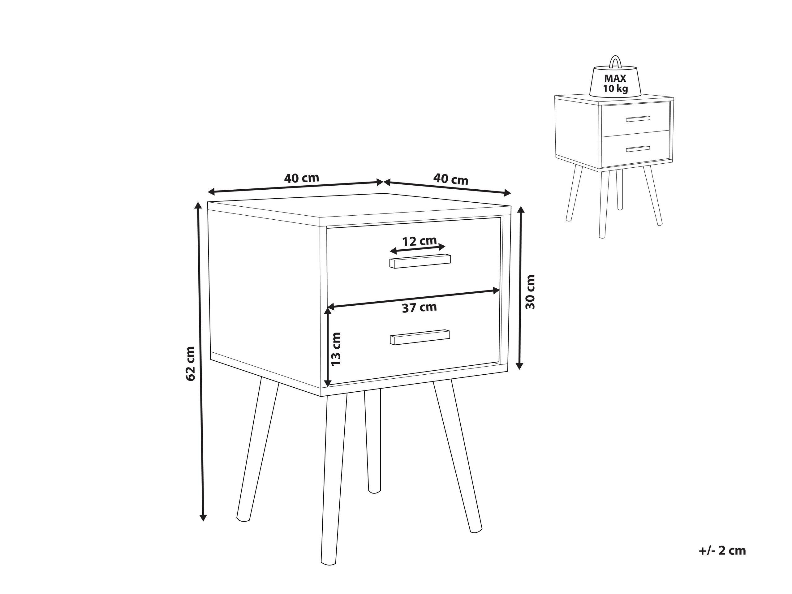 Beliani Table de chevet en MDF Moderne ALABAMA  