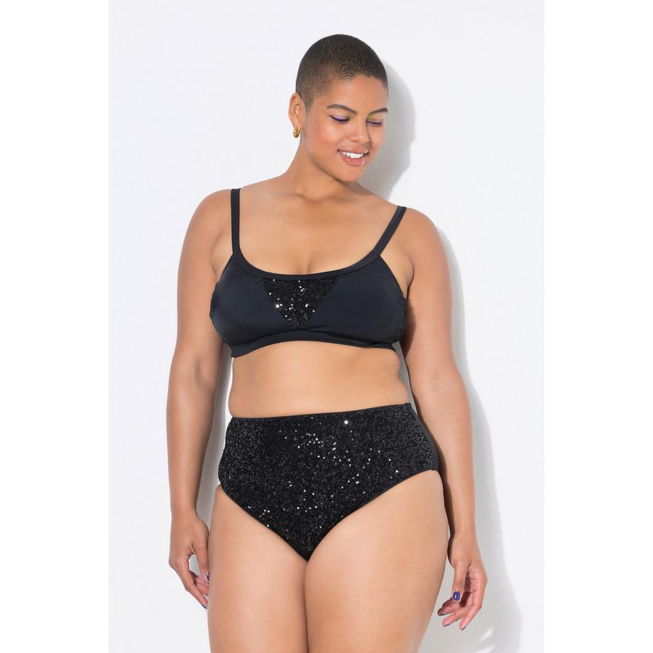 Studio Untold Bas de bikini taille haute paillettes Shaping  