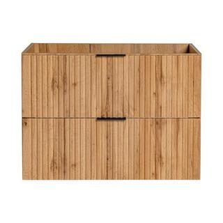 Vente-unique Mobile sotto lavabo sospeso a righe L80 cm Naturale chiaro - ZEVARA  