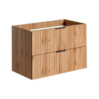 Vente-unique Mobile sotto lavabo sospeso a righe L80 cm Naturale chiaro - ZEVARA  