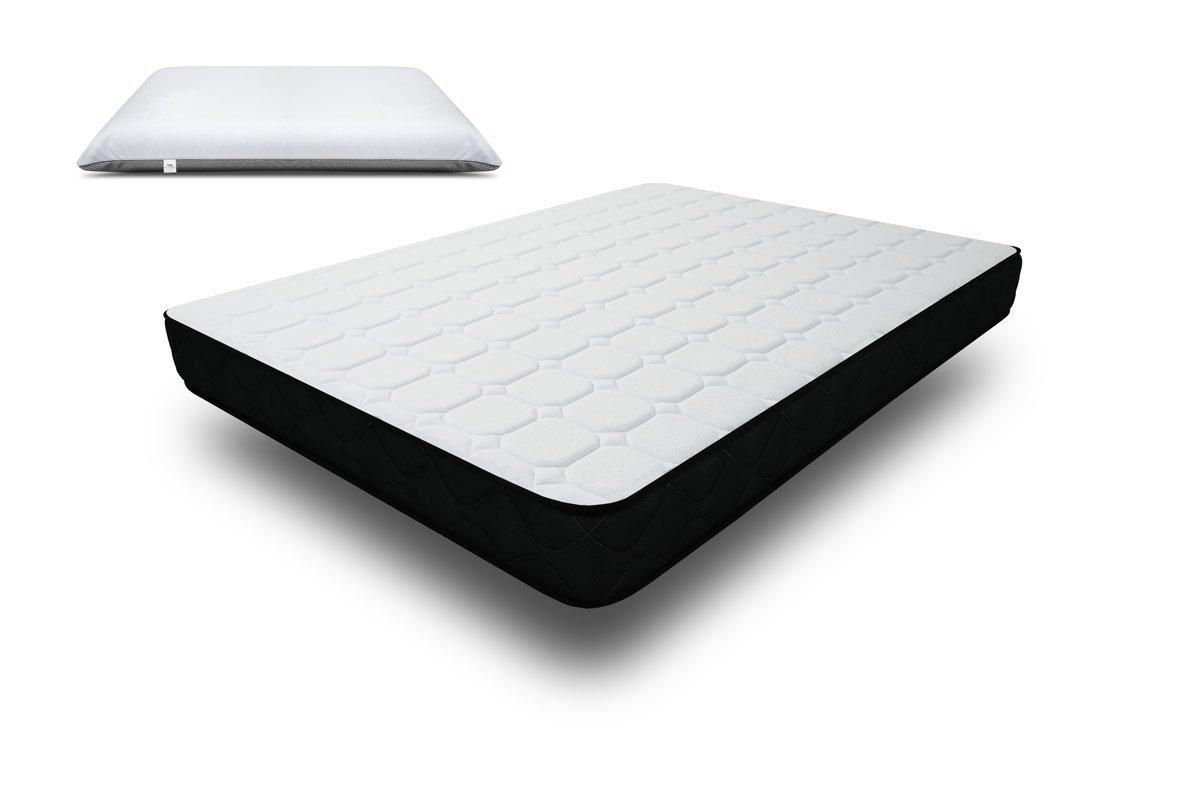 AB Matelas Materasso di memoria | 90x190 cm con 1 cuscino in carbonio 70x40cm | Memoria 50 kg/m3 | 19 cm  