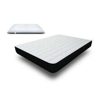 Matelas Memory | 1 place avec 1 Oreiller au Carbone 70x40cm | mémoire 50kg/m3 | 19 cm