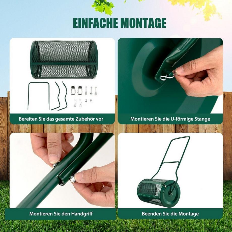 B2X  60,5 cm Hoher Kompoststreuer Torfstreuer mit Verbessertem U-förmigen Griff 