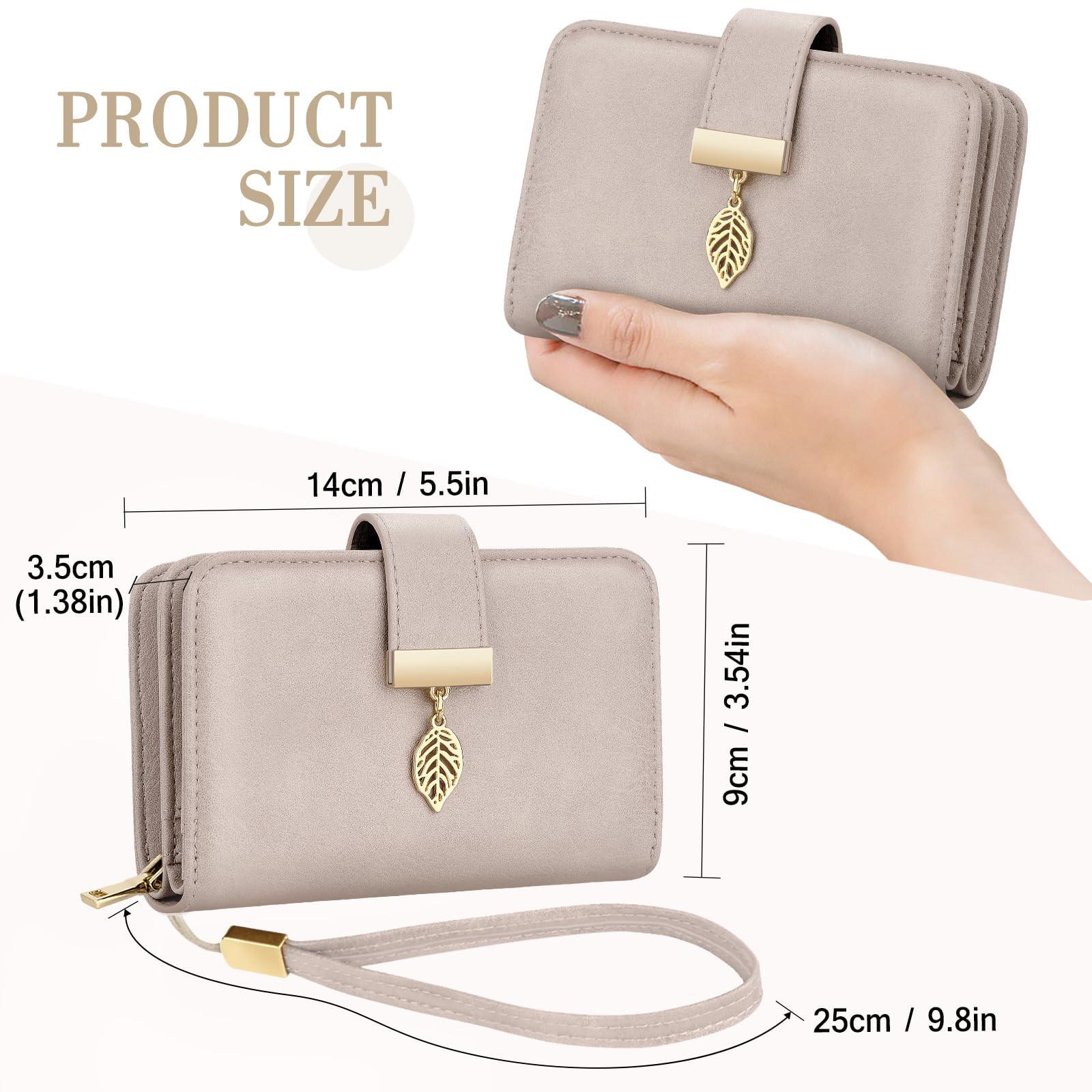 Only-bags.store Portefeuille en cuir avec protection RFID 18 fentes pour cartes chaîne à fermeture éclair et lanière  