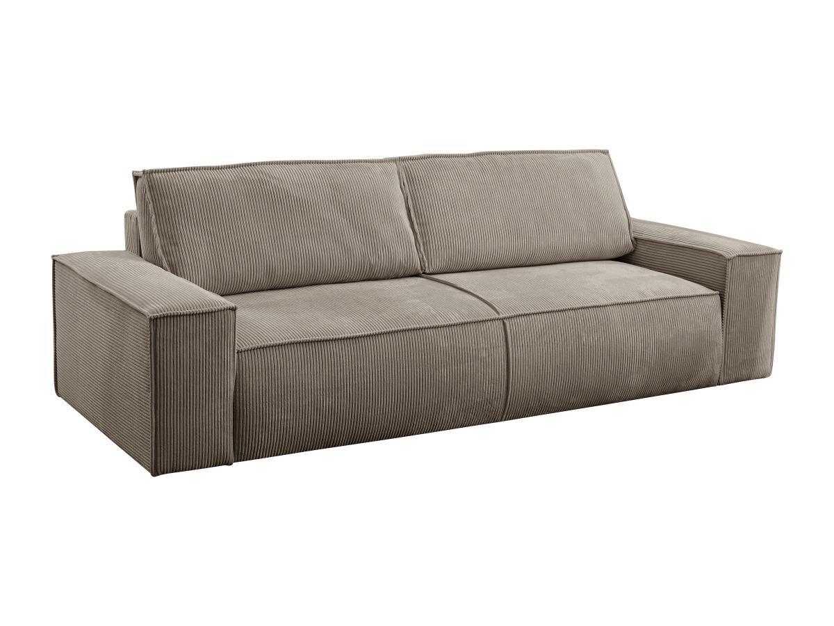 PASCAL MORABITO Schlafsofa 4-Sitzer - Cord - Taupe - AMELIA  