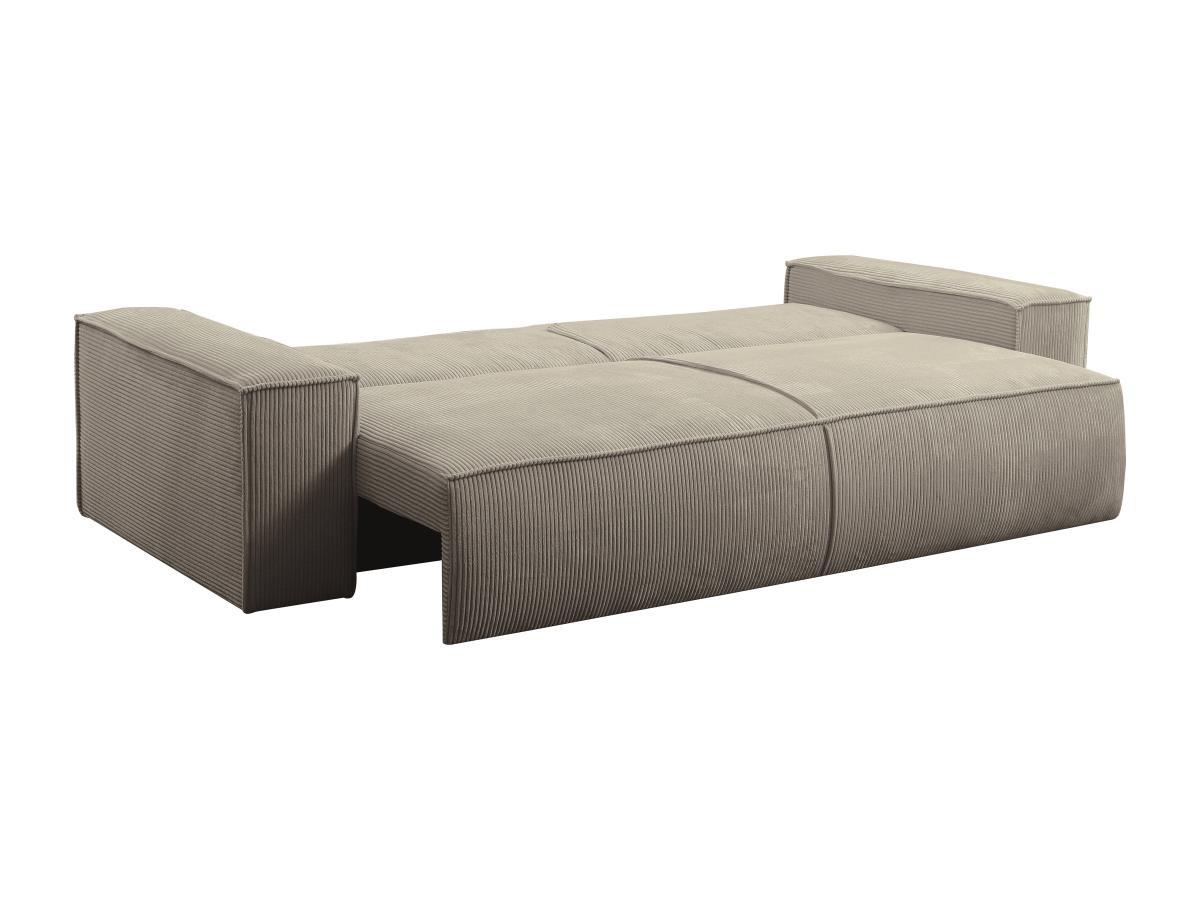 PASCAL MORABITO Schlafsofa 4-Sitzer - Cord - Taupe - AMELIA  