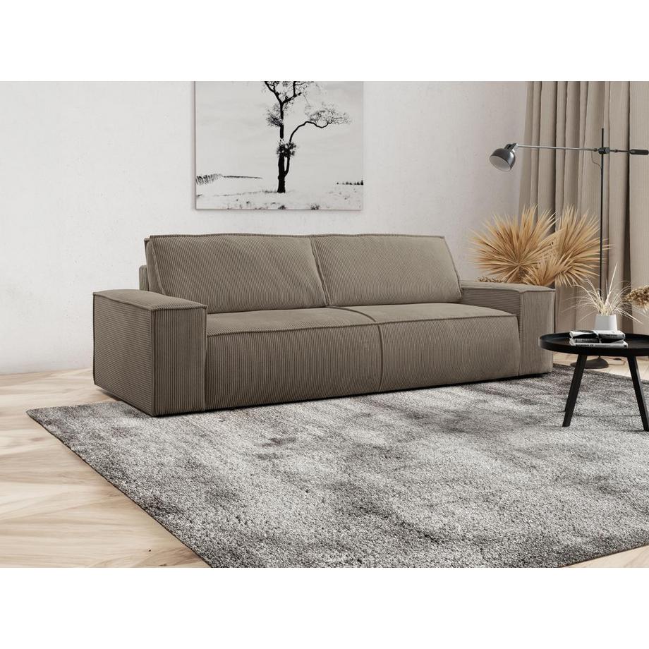 PASCAL MORABITO Schlafsofa 4-Sitzer - Cord - Taupe - AMELIA  