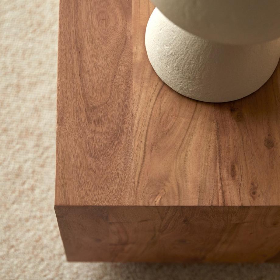 Tikamoon Nachttisch aus massivem Akazienholz 2 Schubladen Olga  