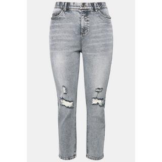 Studio Untold  Jean Mom 5 poches, coupe Wide Legs, détails destroy 