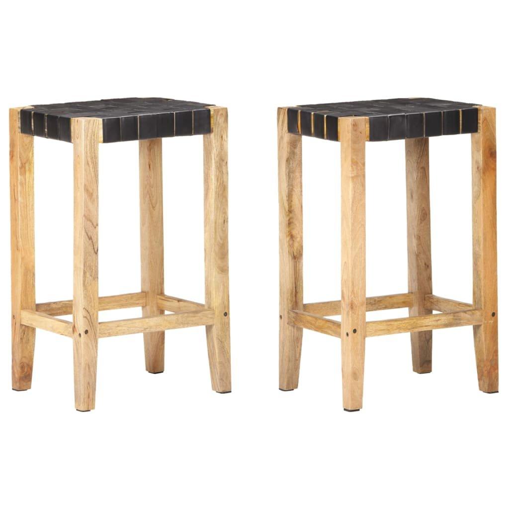 VidaXL Tabouret de bar cuir  