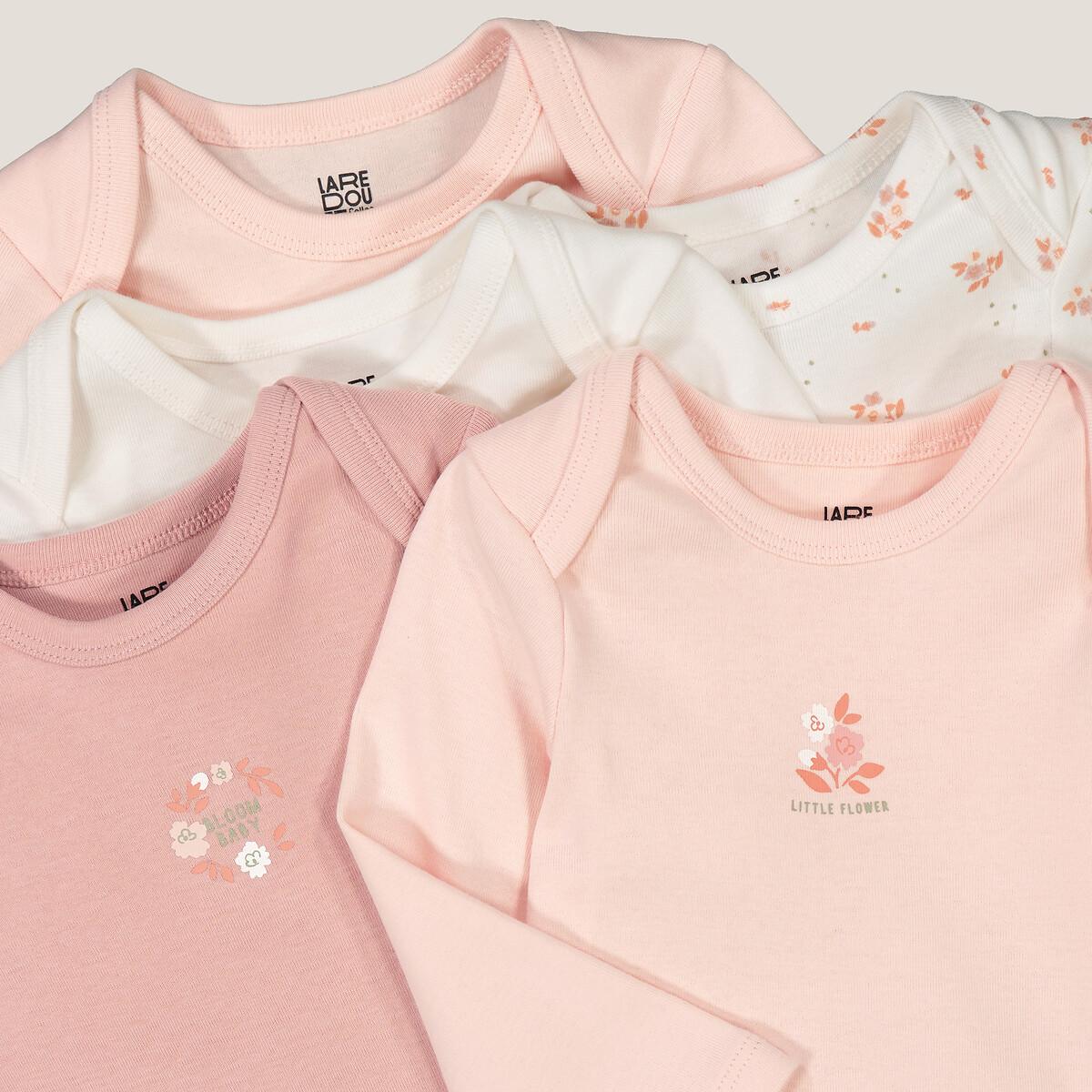 Image of 5er-pack Bodys Mit Langen Ärmeln Unisex Rosa 86