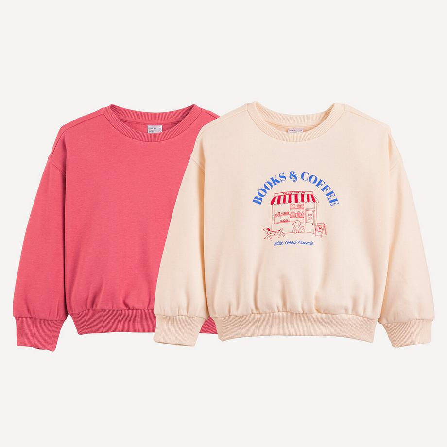 La Redoute Collections  2er-Set Sweatshirts mit Rundhalsausschnitt aus Fleece 