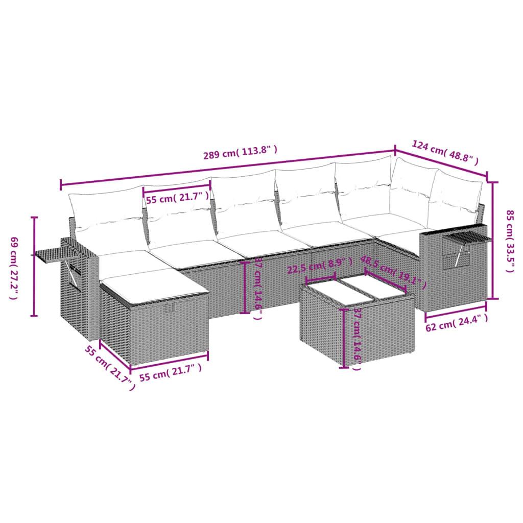 VidaXL set divano da giardino Polirattan  