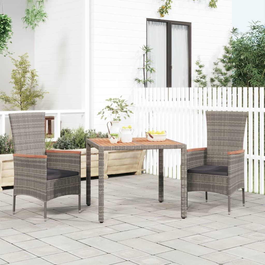 VidaXL Table de jardin avec dessus en bois rotin synthétique  