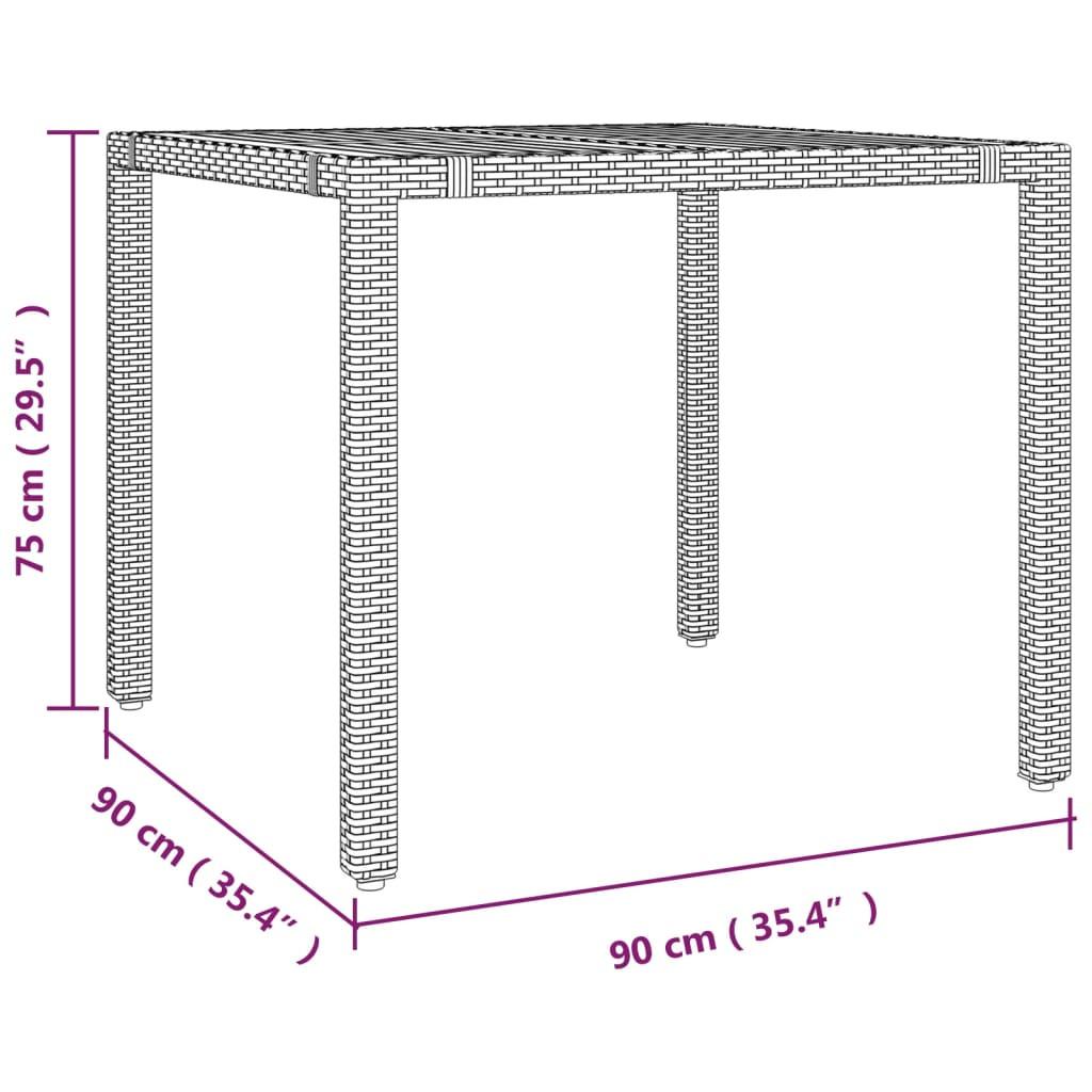 VidaXL Table de jardin avec dessus en bois rotin synthétique  