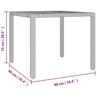 VidaXL Gartentisch mit holzplatte poly-rattan  