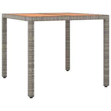 Table de jardin avec dessus en bois rotin synthétique