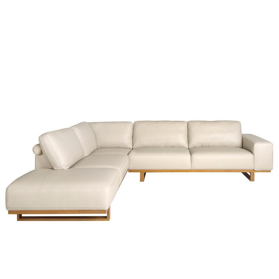 ANGEL CERDA Canapé d'angle gauche en cuir sable  