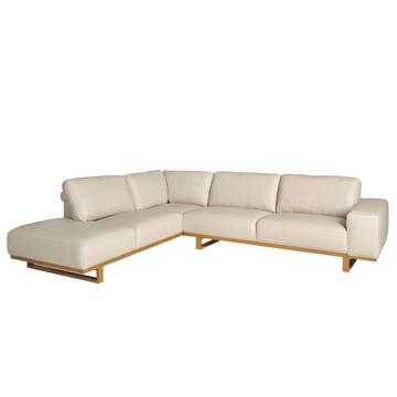 Canapé d'angle gauche en cuir sable