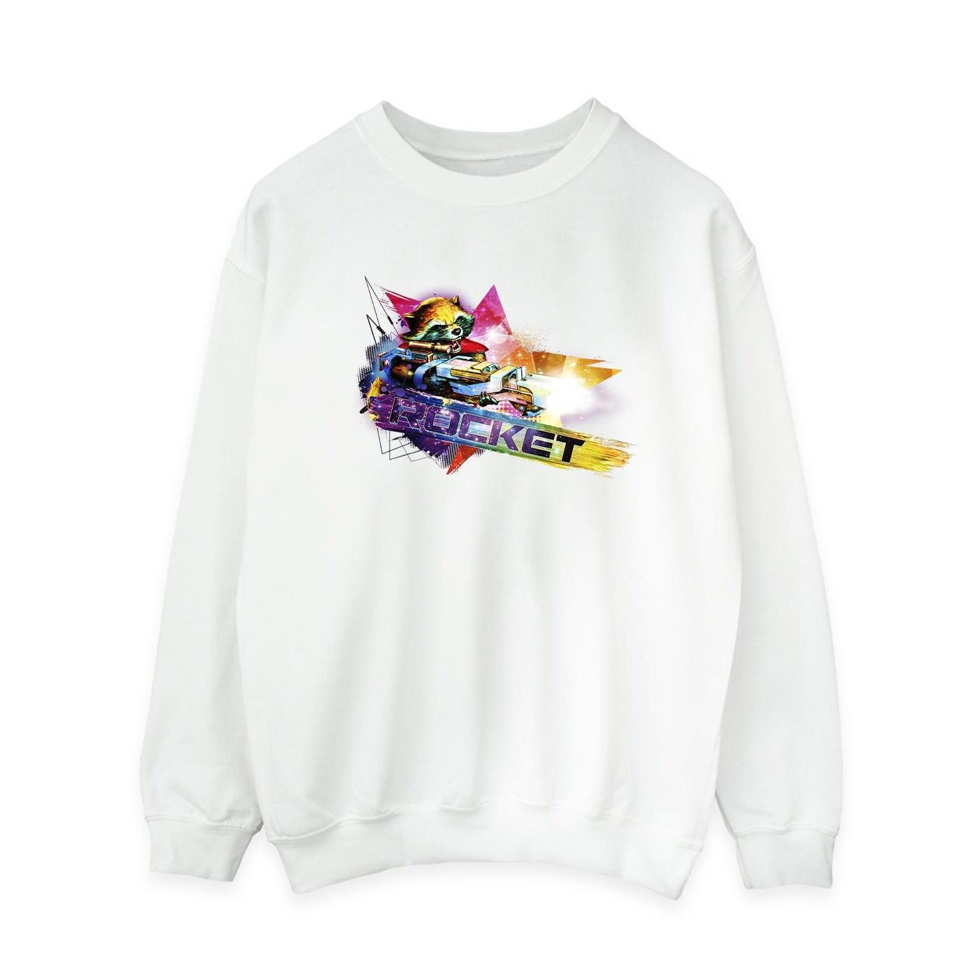 Image of Guardians Of The Galaxy Abstract Rocket Raccoon Sweatshirt Damen Weiss XL