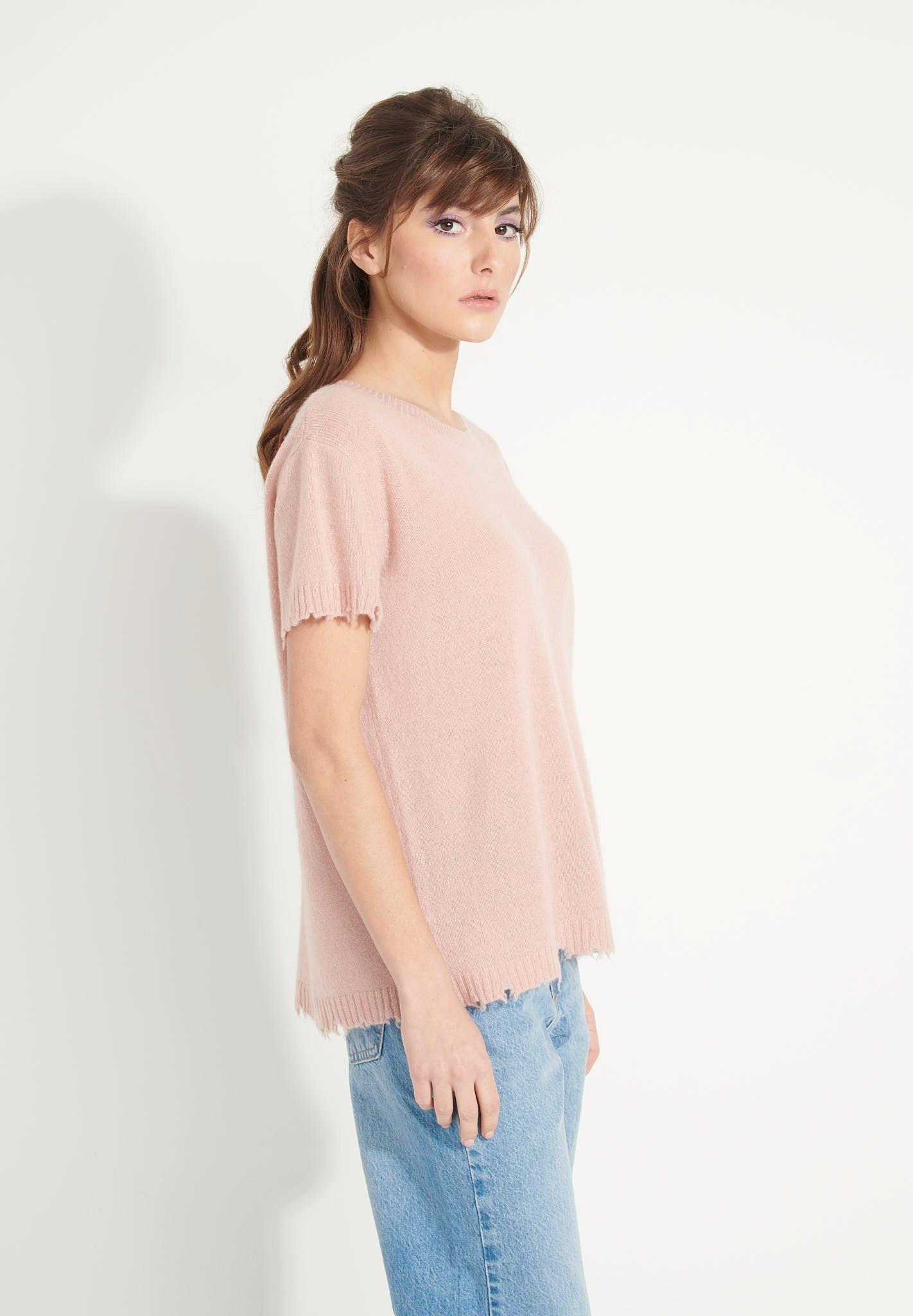 Studio Cashmere8  AVA 6 T shirt col rond -100% cachemire déjaugé 