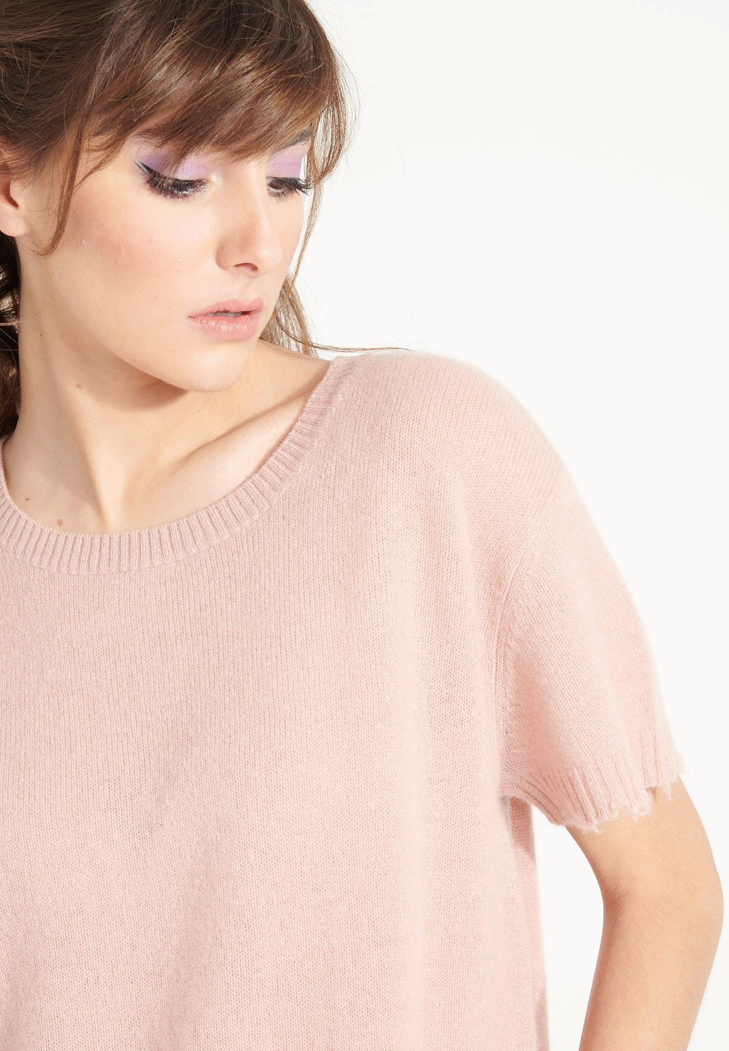 Studio Cashmere8  AVA 6 T shirt girocollo -100% cashmere déjaugé 