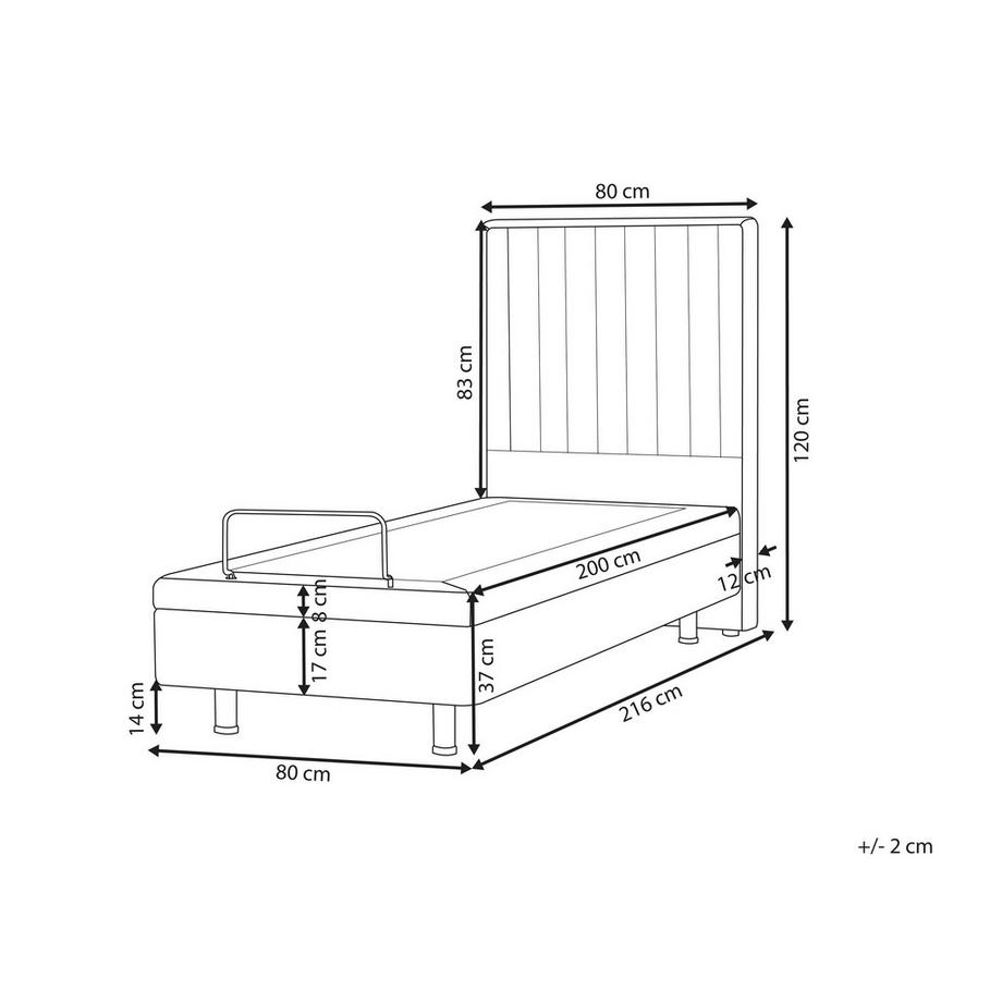 Beliani Lit réglable en Tissu Glamour CASTELLAN  